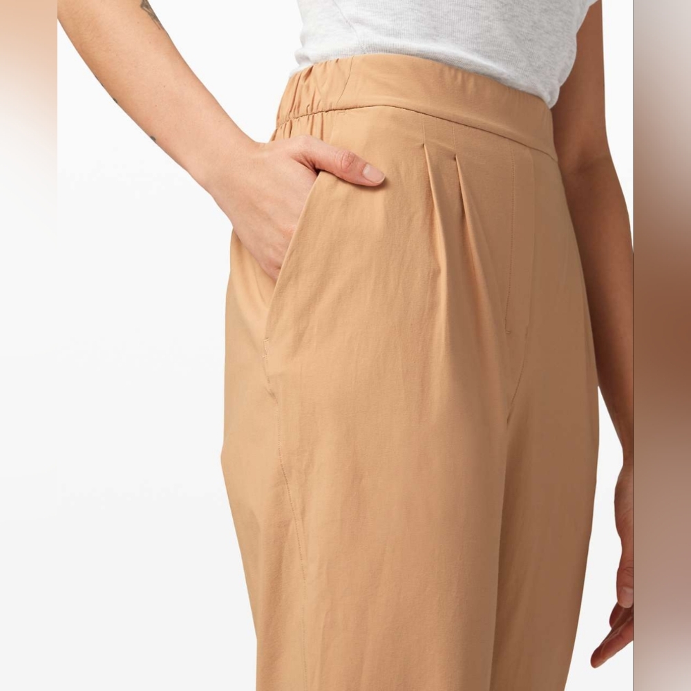Lululemon Your True Trouser High Rise Pant Beech Wood 4 Tan Brown Pink Small - Picture 3 of 8